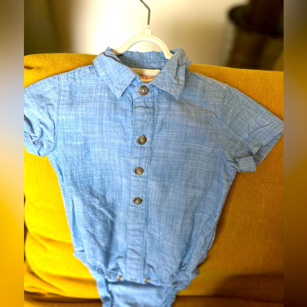 Cat and Jack Denim collared onesie.